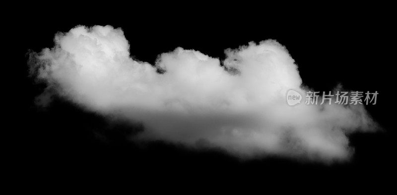 Single white cloud on black background